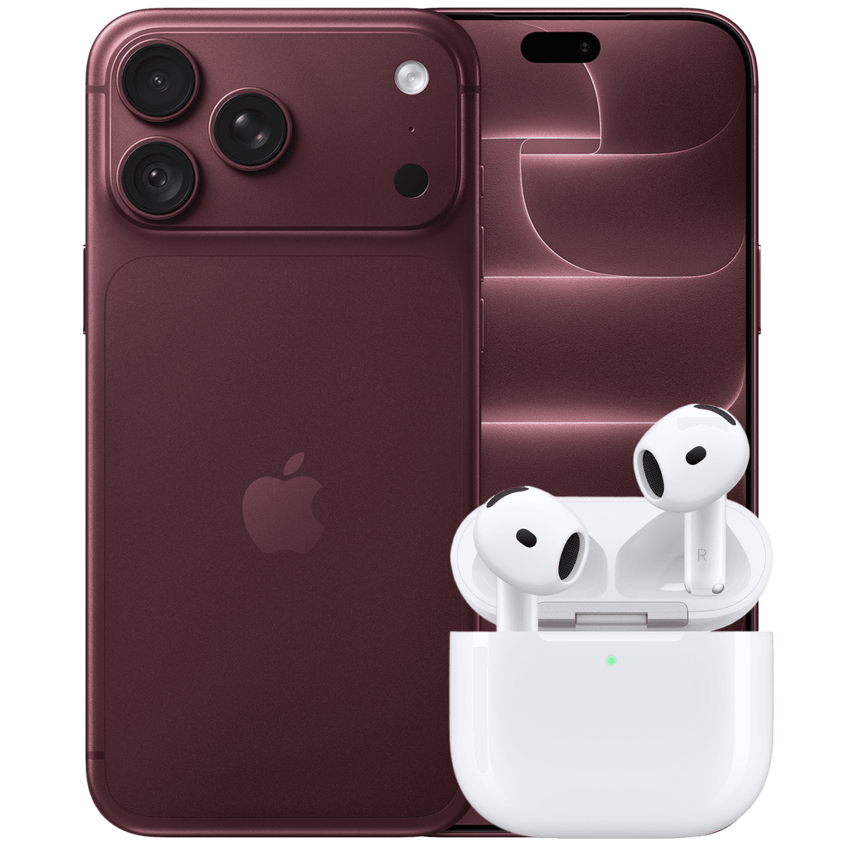 Apple Iphone 18 Pro Max - 256 Gb Burgundy + Airpods 5 Draadloos Oplaadcase In-ear Draadloze Oordopjes Met Noise-cancelling Smartphone Bundle — afbeelding 1