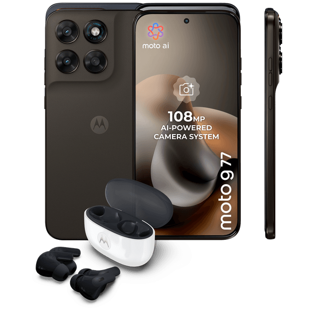 MOTOROLA Moto G77 Olive + Moto buds 2 Carbon - 256 GB Zwart