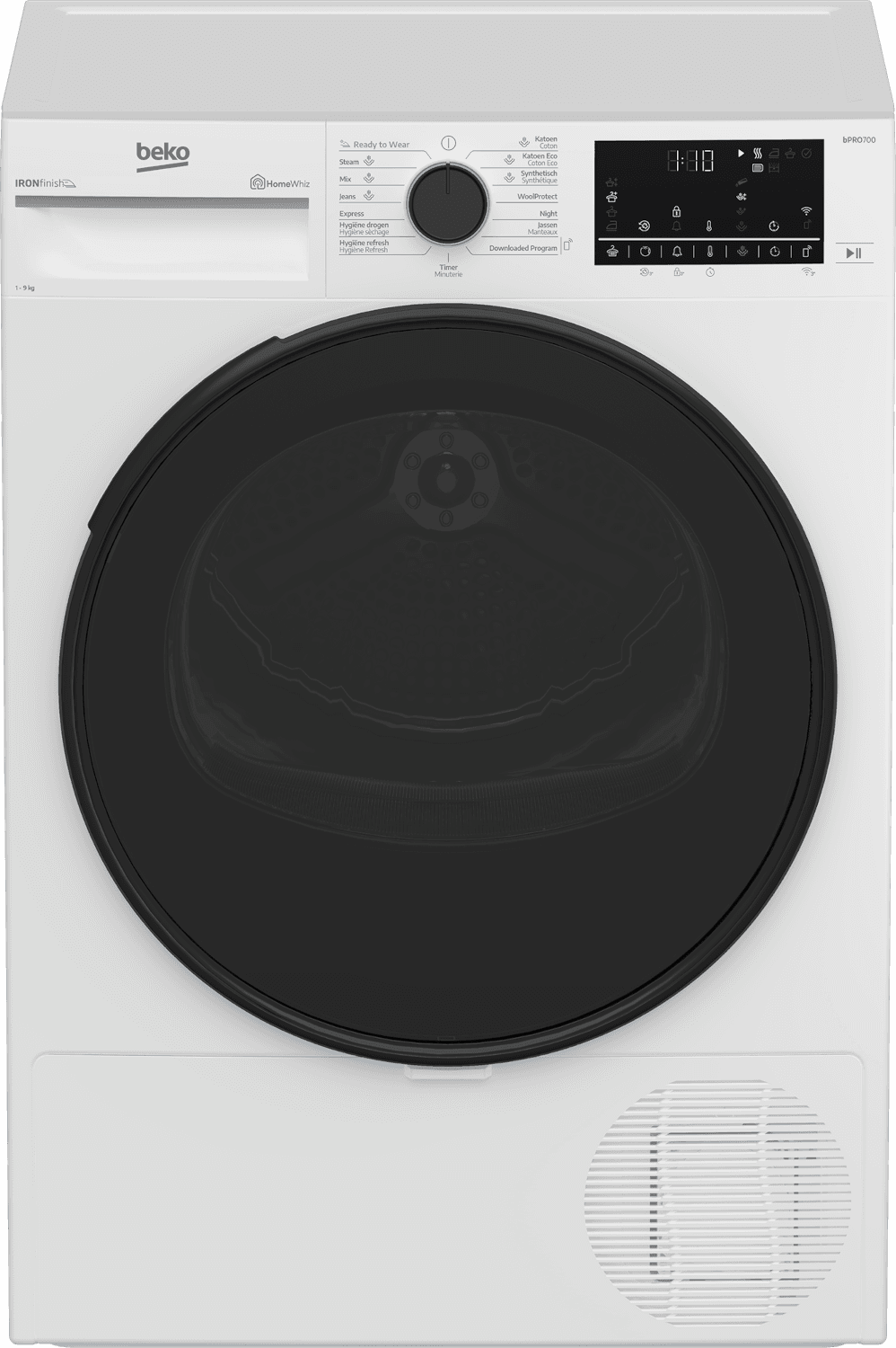 BEKO B5T49924WMM - IronFinish - Warmtepompdroger - 9 kg - 60 dB - Energielabel A Warmtepompdroger — afbeelding 1