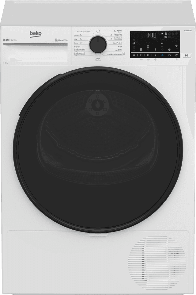 BEKO B5T49924WMM - IronFinish - Warmtepompdroger - 9 kg - 60 dB - Energielabel A Warmtepompdroger
