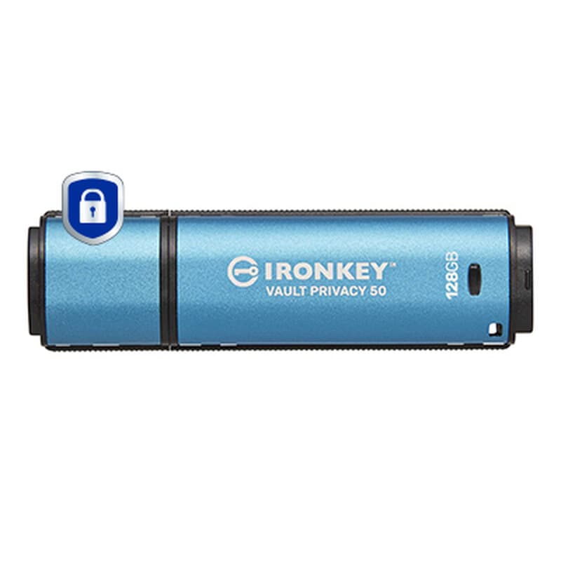 Kingston Technology IronKey 128 GB Vault Privacy 50 AES-256 versleuteling, FIPS 197 — afbeelding 1