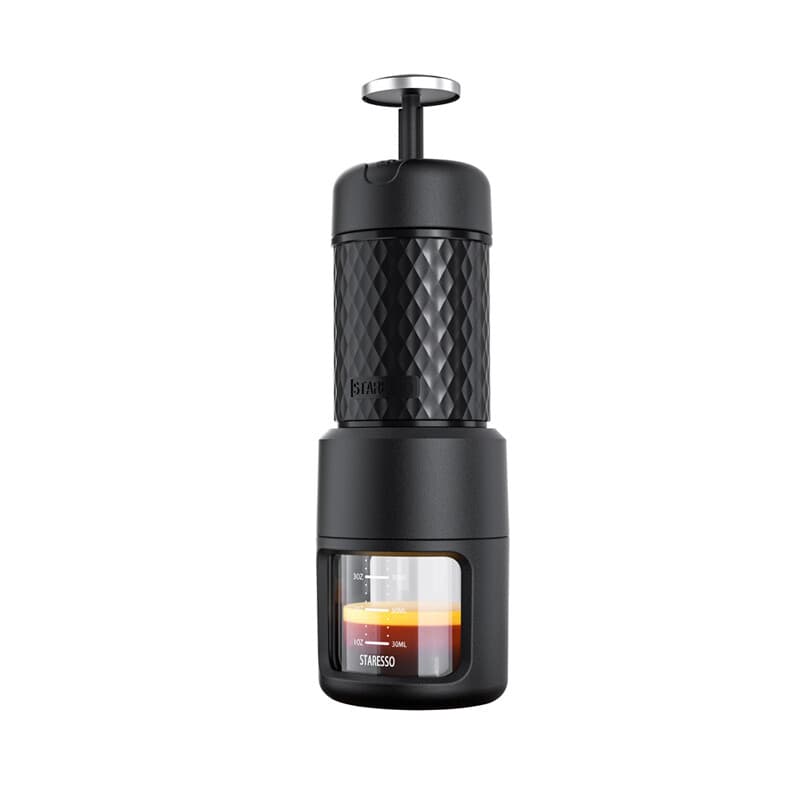 STARESSO Draagbare handmatige espressomachine|Capsules en koffiepoeder beide geschikt|304 roestvrijstalen binnenwand|Draagbare handgezette koffiepot met handdruk, geschikt voor kantoor/dormitorium/thuis/reizen/buiten — afbeelding 1