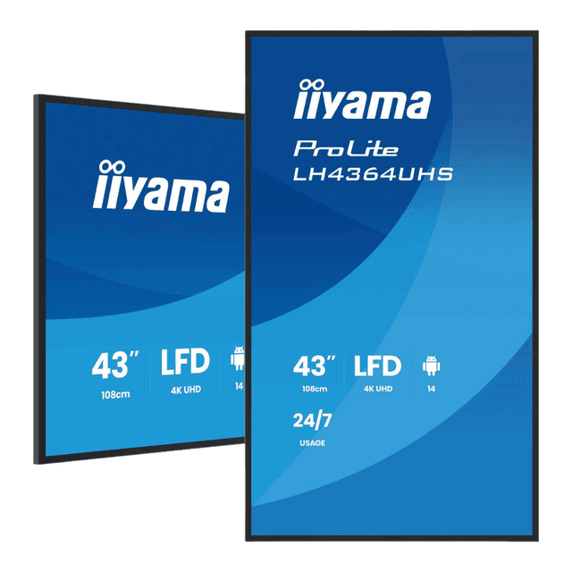 iiyama 43 inch 4K UHD meest krachtige professionele digitale informatiescherm met geavanceerde bedienings- en connectiviteitsopties