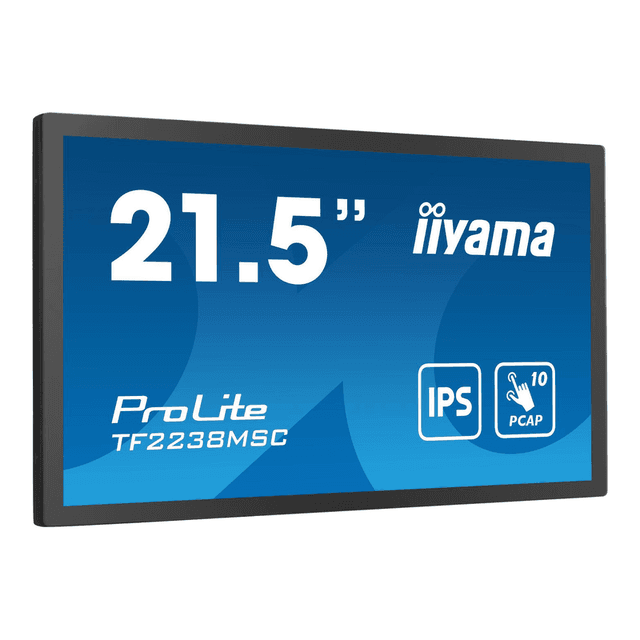 iiyama 21,5” 10-punts optisch verlijmde PCAP open-frame-aanraakmonitor met IPS-paneeltechnologie, rand-tot-rand glasontwerp, anti-vingerafdrukcoating en metalen behuizing