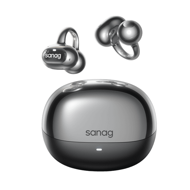 Sanag S8S Ultra Oorclip Bluetooth-hoofdtelefoon met botgeleiding, open-back ontwerp en AI-sportmodus