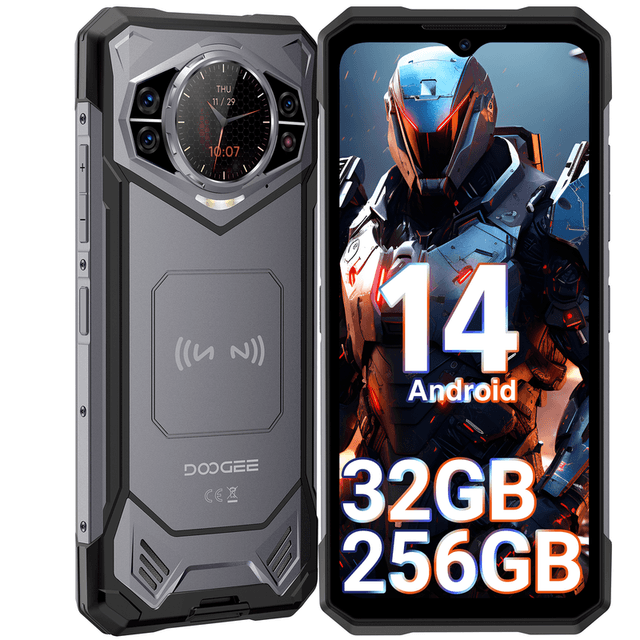 DOOGEE S200 duurzame smartphone 5G 2025, 32 GB + 256 GB / 2 TB DDR5, 10100 mAh / 33 W, 1,32 inch AMOLED achterdisplay, Android 14, 6,72 inch FHD+ / 120 Hz, 100 MP + 20 MP nachtzicht, NFC/gezichtsherkenning