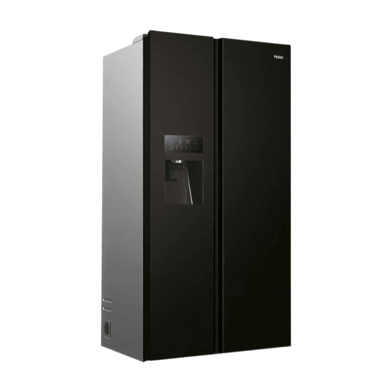 Haier HSR3918EIPB Vrijstaande Side-by-Side Koelvriescombinatie – 515 L Capaciteit – Water- & IJsdispenser – Energieklasse E – Zwarte Afwerking — afbeelding 1