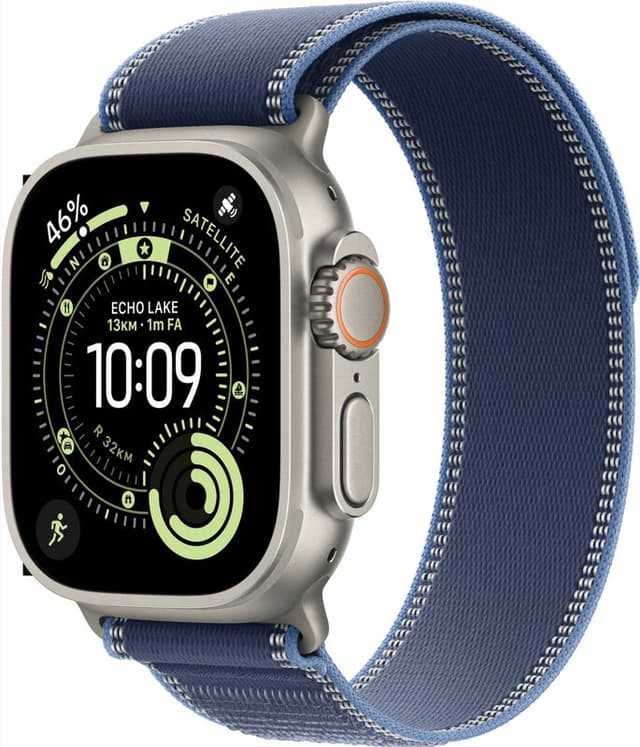 Apple Watch Ultra 3, Trail Loop S/M, Titanium (Blauw)