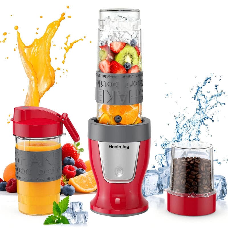 HoninJoy Smoothie Blender, 650W Personal Blender voor Shakes en Smoothies met Maalbeker & 2 BPA-vrije Draagbare Bekers (20oz+14oz), Draagbare Blender voor Saften, Smoothiemaker voor Keuken — afbeelding 1