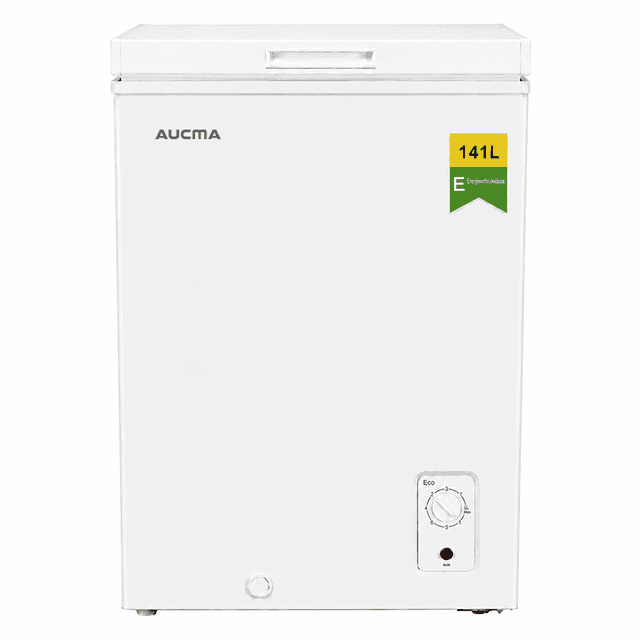 AUCMA 141 L omkeerbare vrieskist, omschakelbare koelkast & vriezer, mini diepvrieskast met open bovenkant, energieklasse E, stille werking, 7-traps thermostaat, uitneembaar mandje & ontdooi-afvoer, geschikt voor huis, appartement & garage