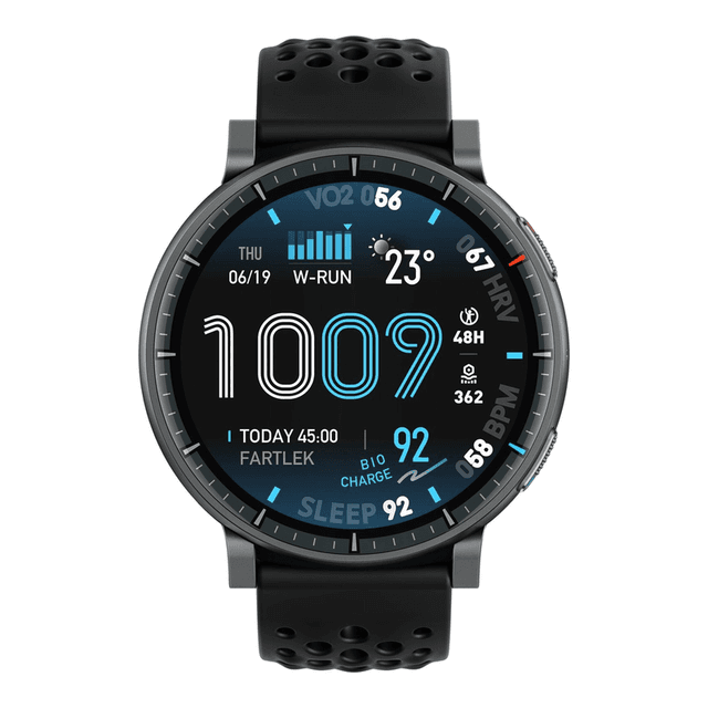 Amazfit Active Max 3, digitaal AMOLED-display van 3,81 cm (1,5 inch), 480 x 480 pixels, touchscreen, zwart