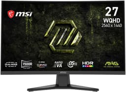 MSI MAG 275CQDF X24 27" WQHD Curved Gaming Monitor, 2560×1440, 240 Hz, Rapid VA, 0,5 ms, FreeSync Premium, HDR Ready, Zwart