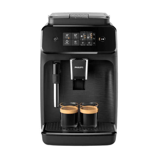 Philips 1200 Serie Volautomatische Espressomachine – Mat Zwart – Pannarello Stoomsproeier – Koffie met Één Druk op de Knop (EP1220/00)