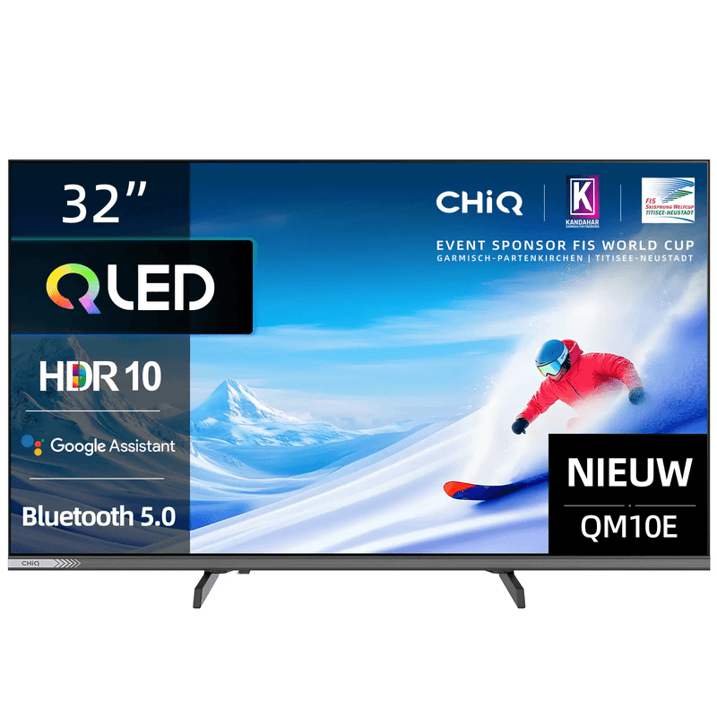 CHiQ L32QM10E 32 inch QLED smart Google TV | randloos metalen ontwerp, 90% DCI-P3-kleurweergave, HDR10, Dolby Audio | ideaal voor slaapkamers en kleine ruimtes Smart TV — afbeelding 1