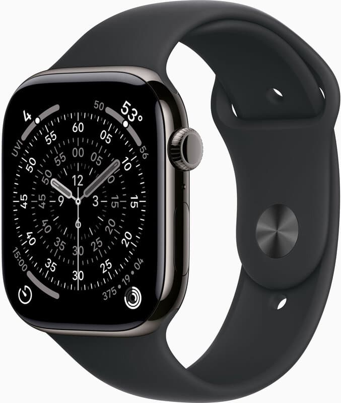 Apple Watch Series 11 gps + mobiel netwerk 46 mm, leisteenkleurig titanium — afbeelding 1
