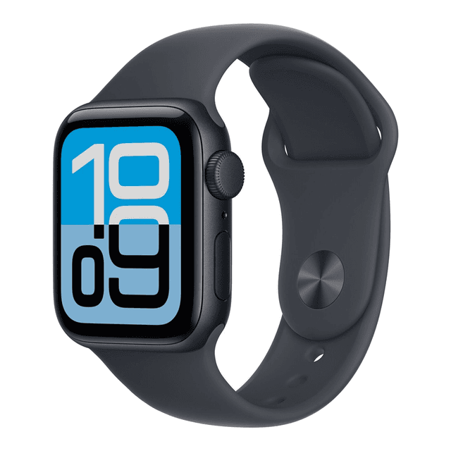 Apple Watch SE 3 GPS 40 mm Midnight aluminium kast met Midnight sportband - S/M