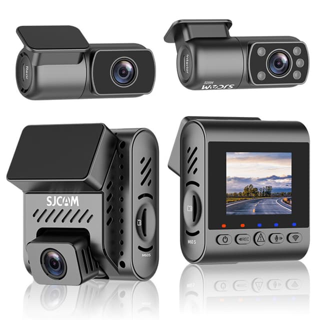 SJCAM M60S 3-kanaals dashcam met 4K voor, 2K achter, 1080P interieuropname, IMX335-sensor, WDR, H.265, G-sensor en wifi-parkeerbewaking