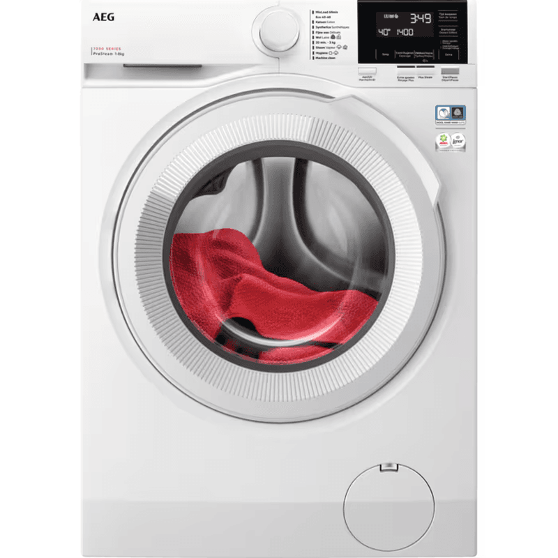AEG LR73S862 Wasmachine – 7000-serie – ProSteam – 8 kg – 1600 rpm – PreciseWash – Inverter Motor+ – Energieklasse A-30% – Wit — afbeelding 1