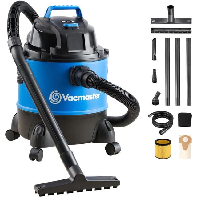Vacmaster VQ1220PF 3-in-1 nat- en droogzuiger met blazer, 1250 W motor, 200 AW zuigkracht, 20 l slagvaste tank, compact voor huis, garage en auto