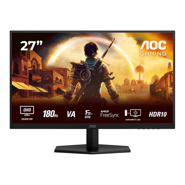 AOC Gaming Q27G42XNE - 27 inch Quad HD-monitor, 180 Hz, 1 ms, FreeSync Premium, HDR10 (2560 x 1440, 2x HDMI 2.0, 1x DisplayPort 1.4)