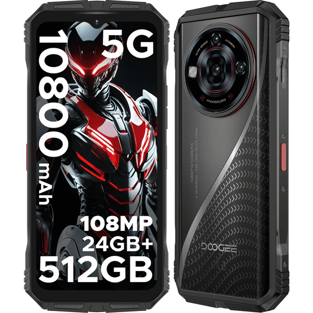 DOOGEE S118 PRO robuuste smartphone 5G, 24 GB + 512 GB (2 TB) DDR5, Dimensity 7050, 16,76 cm FHD+ 120 Hz, 10800 mAh / 33 W, 108 MP + 20 MP nachtzicht, Android robuuste telefoon, AI-functie, wifi 6, gezichtsidentificatie, NFC