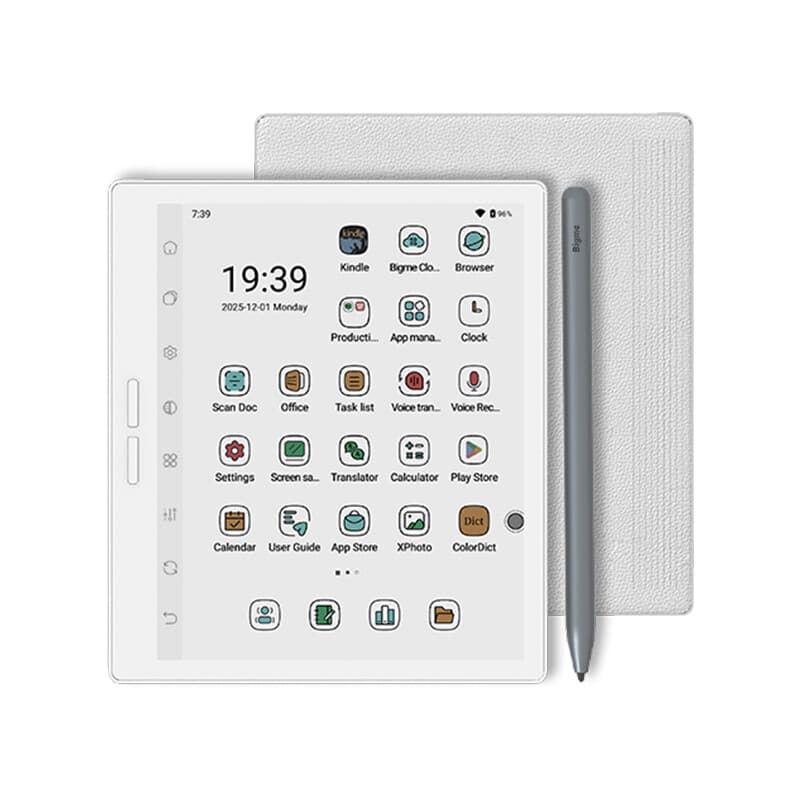Bigme B751C S e-booklezer, 7'' kleuren e-ink elektronisch boek, 4+64 GB, 300 ppi, 36-niveaus voorverlichting, oogcomfortabel papierachtig lezen e-reader, wit — afbeelding 1