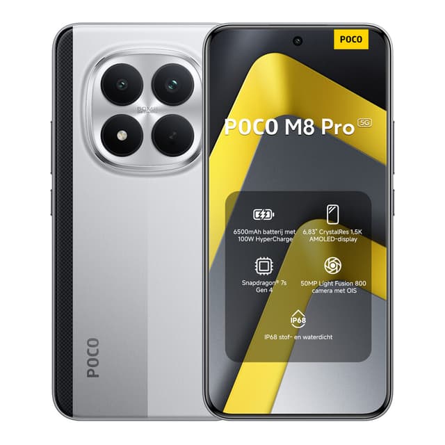 POCO M8 Pro 5G Zilver 12 GB RAM 512 GB ROM, Origineel Met Officiële Garantie