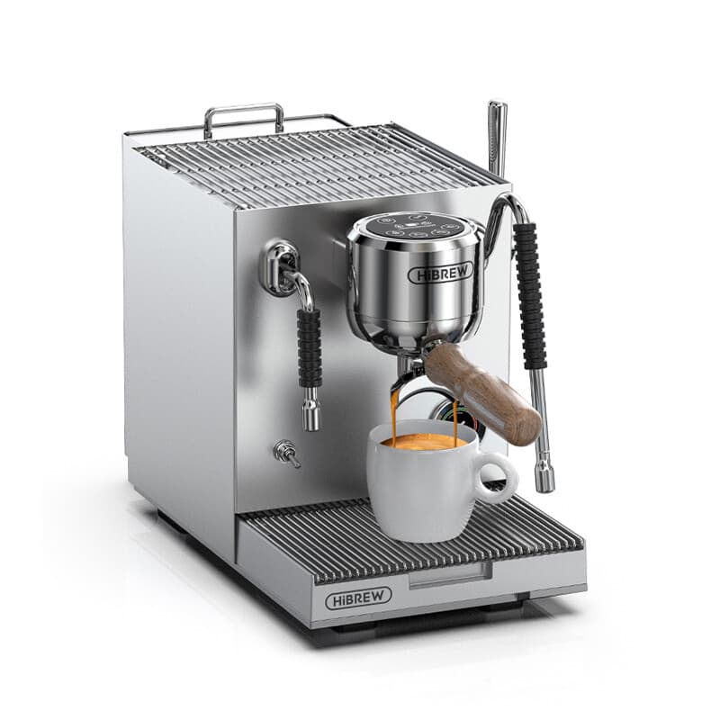 HiBREW H21 Professional Espresso Machine Dual-Boiler Dual-Pump 58mm Portafilter Programmable Shots 3-Hole Steam Wand 1.8L Tank - Silver — afbeelding 1