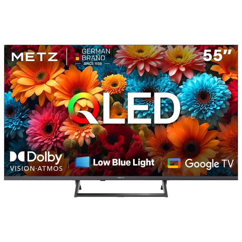 METZ QLED 55 Inch (140cm) 4K UHD Smart TV, 55MQF7500Z, HDR10+, Dolby Vision & Atmos, MEMC, VRR, HDMI2.1, Lage Blauwlicht, Google TV, Googlecast, Tuner DVB-T/T2/C/S/S2 — afbeelding 1