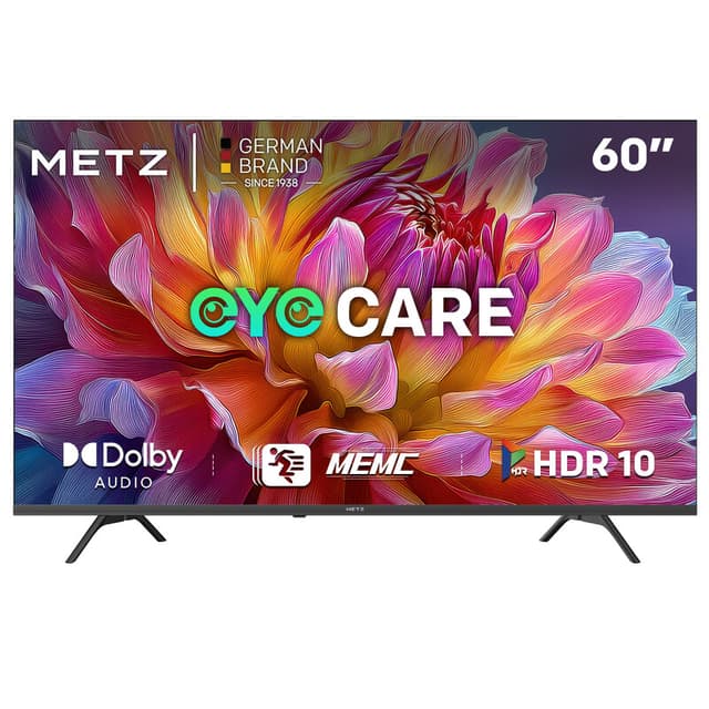 METZ 60 Inch UHD Smart TV MUF7000Z, HDR10, Dolby Audio, MEMC, S AI Engine, Oogbescherming 3.0, Drievoudige Tuner