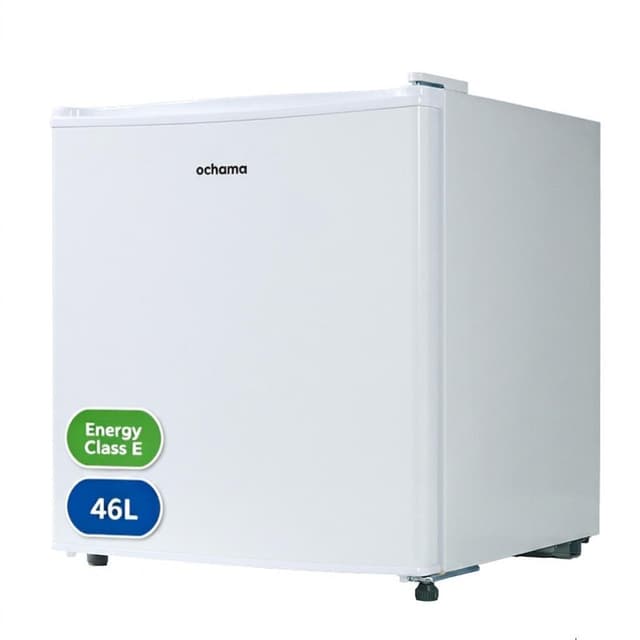 Ochama Tafelkoelkast, 46 L, Dagelijks Stroomverbruik 0,35 kWh, Koeltemperatuur 2‑8°C, Wit, Geschikt voor Studentenkamers, Kantoren en Woningen