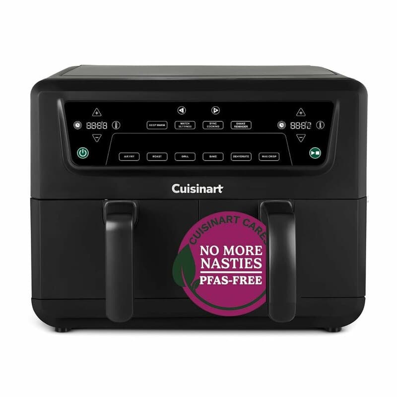 Cuisinart AFD10XBLE heteluchtfriteuse met dubbele bakmand, 10,4 L, zwart, met zichtvenster — afbeelding 1
