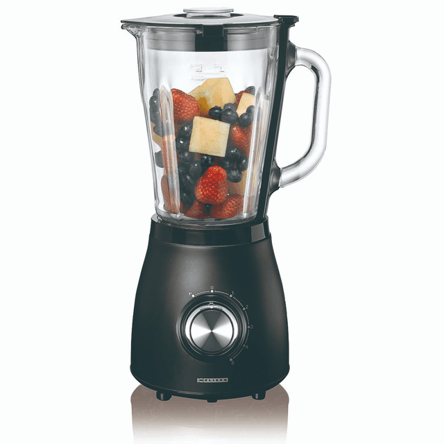 Melissa & Doug Blender - 1.5 L Glas Kan - 500 W Vermogen - 3 Snelheidsinstellingen met Pulse - Mat Zwart