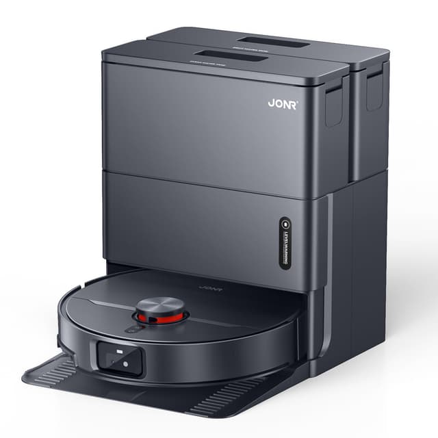 JONR X1 Max All-in-One Robotstofzuiger, Uitschuifbare dubbele armen met 20 kPa zuigkracht, 75 ℃ dynamische heetwaterreiniging + 45 ℃ heteluchtdroging, Klitvrije haarverwijdering, AI-obstakelvermijding