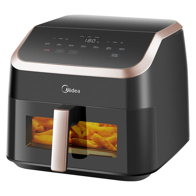 Midea Airfryer met zichtvenster - 8,5 L, 8-in-1, HeatExpress Rapid Air-technologie, gebruikt geen olie, max. krokant, anti-aanbak, flexibele temperatuurregeling + 1-minuutknop, vaatwasbestendig, MF-CY85K