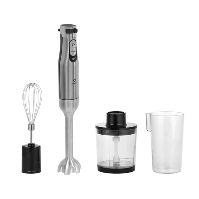 Woox staafmixer met snoer 1200W, 4-in-1 set met hakmolen, garde en melkopschuimer, traploze snelheidsregeling, ideaal voor soep, babyvoeding en smoothies