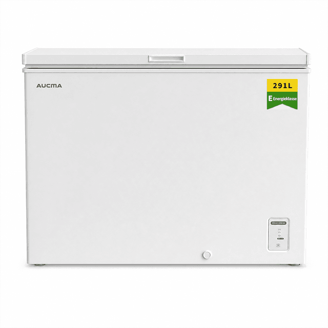 AUCMA 291 L omkeerbare vrieskist, omschakelbare koelkast & vriezer, diepvrieskast met bovenopening, energieklasse E, stille werking, ingebouwde ledverlichting, 5-traps digitale temperatuurregeling, uitneembaar mandje met ontdooi-afvoer voor thuis appartem