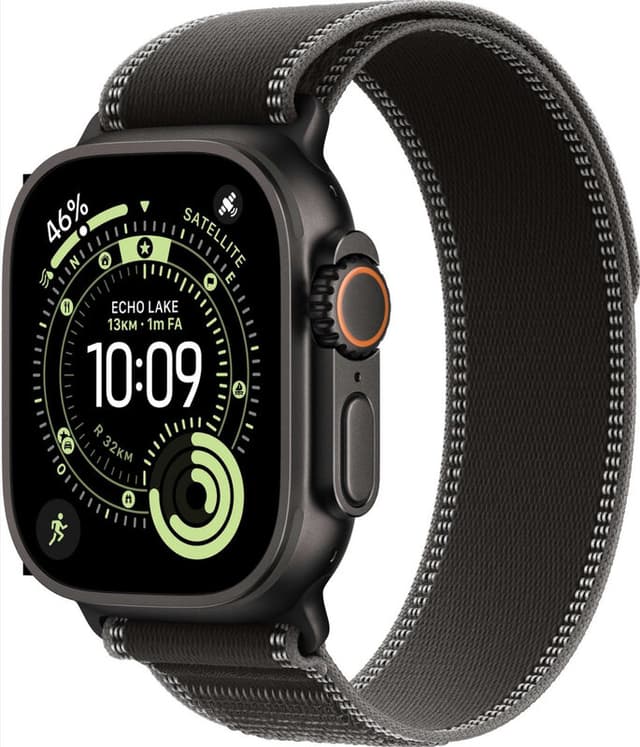 Apple Watch Ultra 3, Trail Loop M/L, Zwart (Zwart)