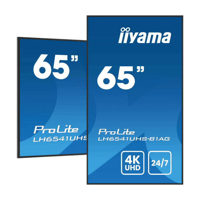 iiyama 65" professioneel digital-signage-scherm met 4K UHD-resolutie en 24/7-bedrijfstijd
