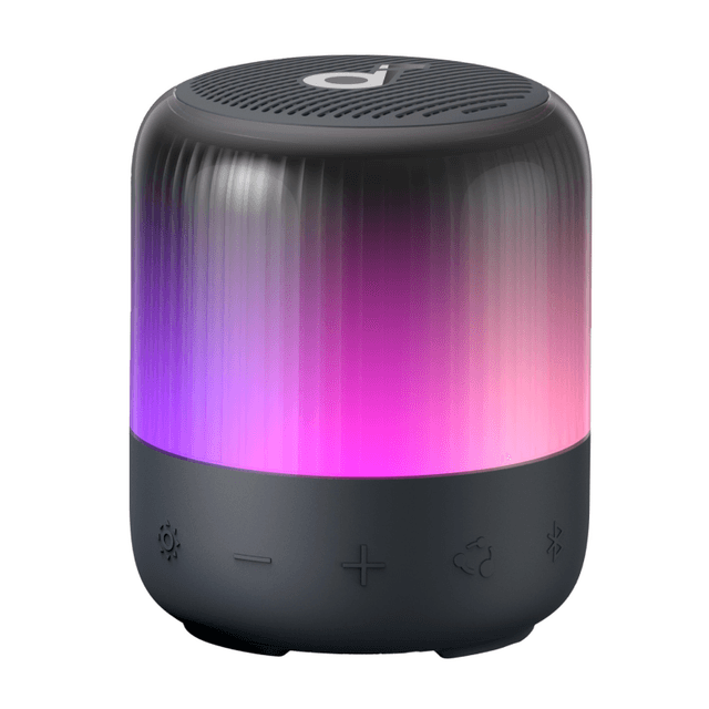 Soundcore Glow Mini draagbare Bluetooth-luidspreker met 360° geluid, lichtshow en 12 uur batterijduur, IP67 waterdicht