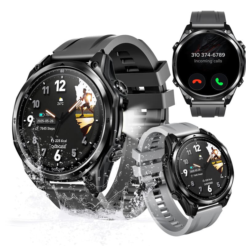 DOOGEE ANYWISE W1 Lite 1,43" AMOLED Smartwatch, Bluetooth, 170+ Sportmodi, 5 ATM, 12-Dagen Batterij, Zwart — afbeelding 1