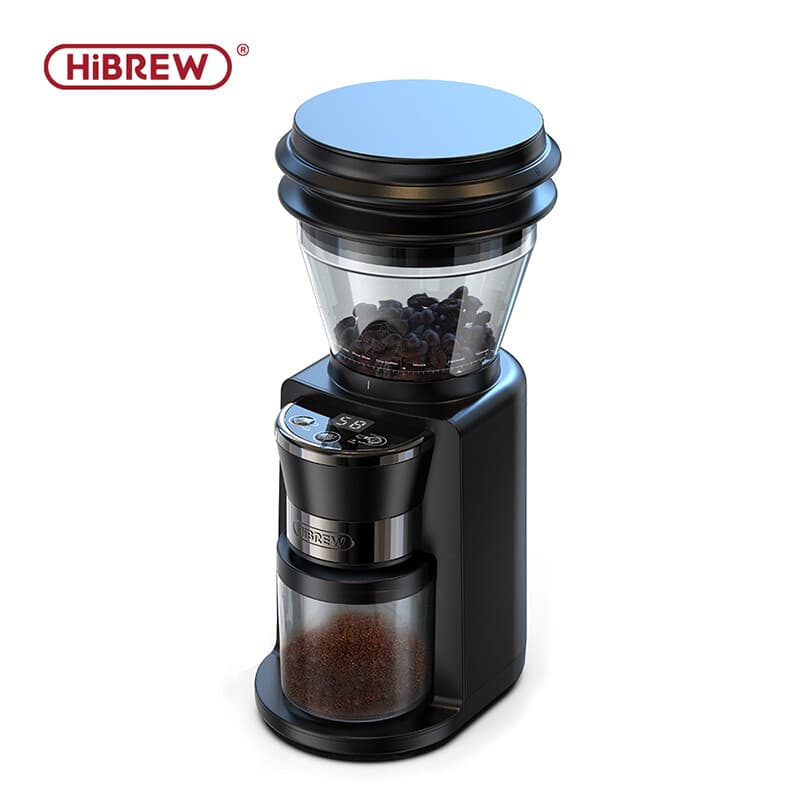 HiBREW G3 automatische koffiemolen met maalschijven met 34 maalstanden voor espresso, Turkse koffie en filterkoffie, zichtbaar bonenreservoir — afbeelding 1