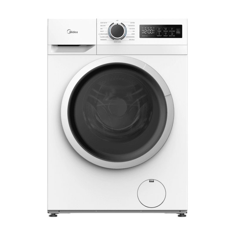 Midea MF110W80BA10/W-NL Wasmachine, 8 kg, 1400 rpm, A-10%, 15 wasprogramma's, Wit — afbeelding 1