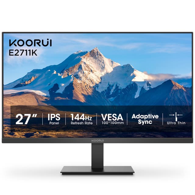KOORUI E2711K Monitor 27 inch IPS FHD 144Hz VGA HDMI 1.4