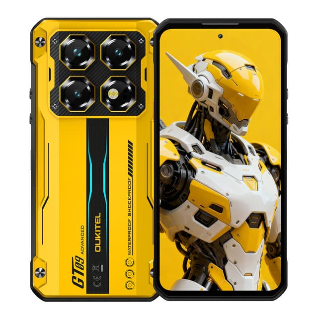 OUKITEL WP60 5G Gele Robuuste Telefoon 7,2'' HD+ Display 10.000 mAh Grote Batterij 108 MP Camera Android 15 (16 GB + 512 GB NFC)