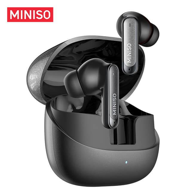 MINISO MS106 Draadloze Bluetooth 6.0 oordopjes, High Fidelity, IPX5 waterbestendig, AI-taalvertaling, geschikt voor kantoor, sport, studeren en audiogesprekken, ingebouwde microfoon, TWS-oordopjes, zwart