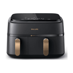 PHILIPS 3000 Serie Dual Basket Airfryer – 9 L – Zwart – Voor 6 personen – 8 Kookfuncties (NA352/04)