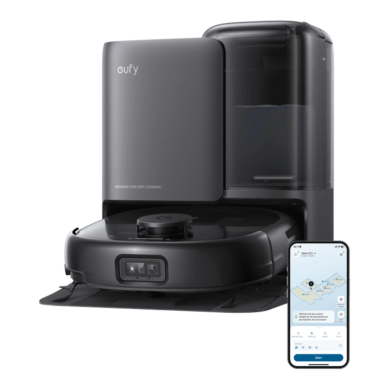 eufy Omni E25 robotstofzuiger, 2-in-1 robotstofzuiger en dweil, pakt hardnekkige vlekken aan, ongeëvenaarde zuigkracht van 20.000 Pa voor een diepe reiniging, anti-klit DuoSpiral™-borstels, CornerRover™-arm voor randreiniging — afbeelding 1
