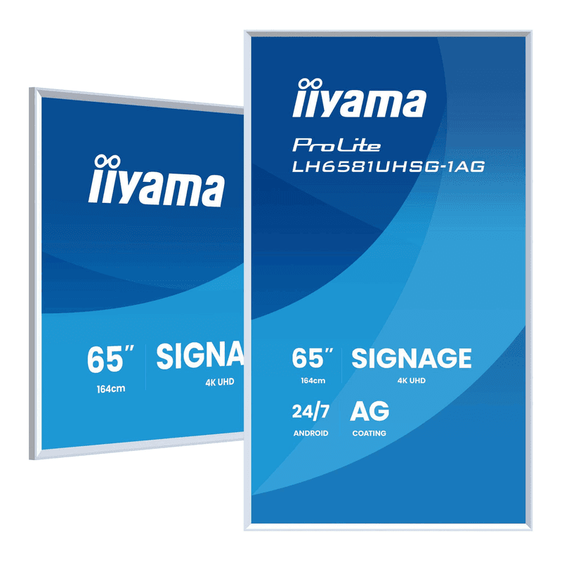 Iiyama LH6581UHSG-1AG digitaal signage flatscreen 163,8 cm Wi-Fi 500 cd/m² 4K Ultra HD wit ingebouwde processor Android 24/7 — afbeelding 1