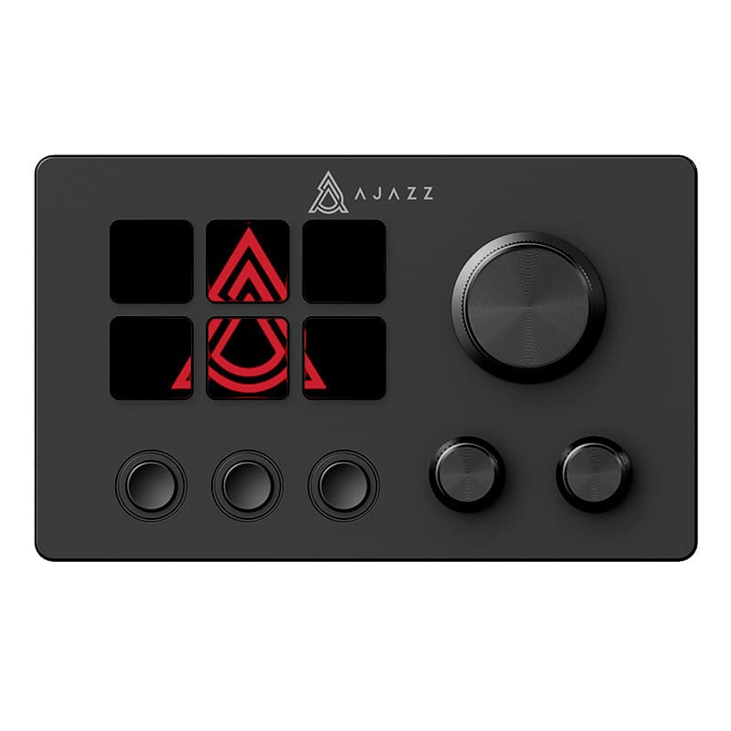 AJAZZ AKP03E Desktop-assistent LCD-display Multimedia-controller Eénknopsbediening Aanpasbare knoppen All-in-one live streaming console Plug-and-play desktop uitbreiding Elektronisch display voor zelfmedia creatie/kantoorproductiviteit — afbeelding 1